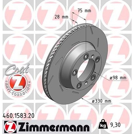 Zimmermann 460 1583 20 Disc Brake Rotor For for Porsche
