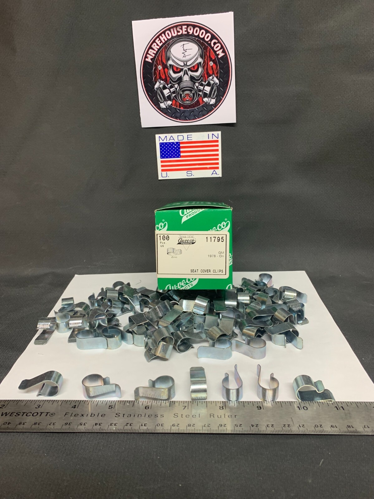 Auveco 11795 Universal Seat Cover Clips, GM 1978- On, Made n USA 100 pcs