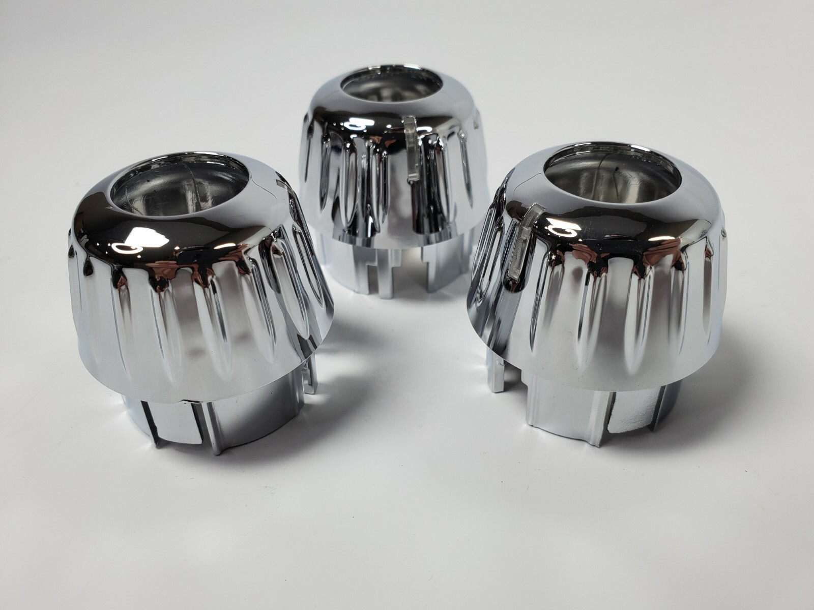 (Set/3) Chrome AC Heater Control Outer Knobs for 2006+ Kenworth W900, T800, T660