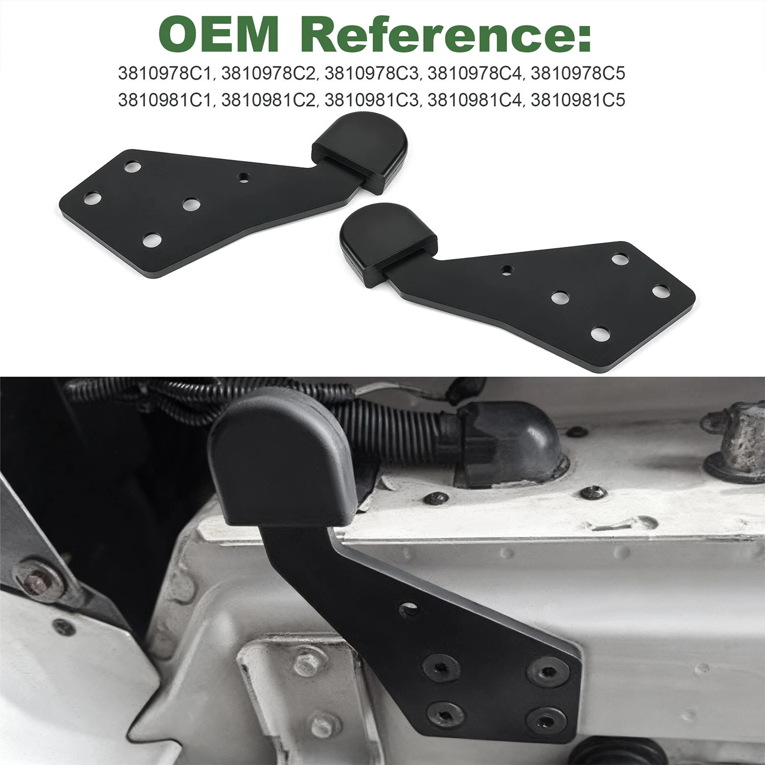 Replacement Heavy Duty Polycarbonate Hood Guide SET fit for International