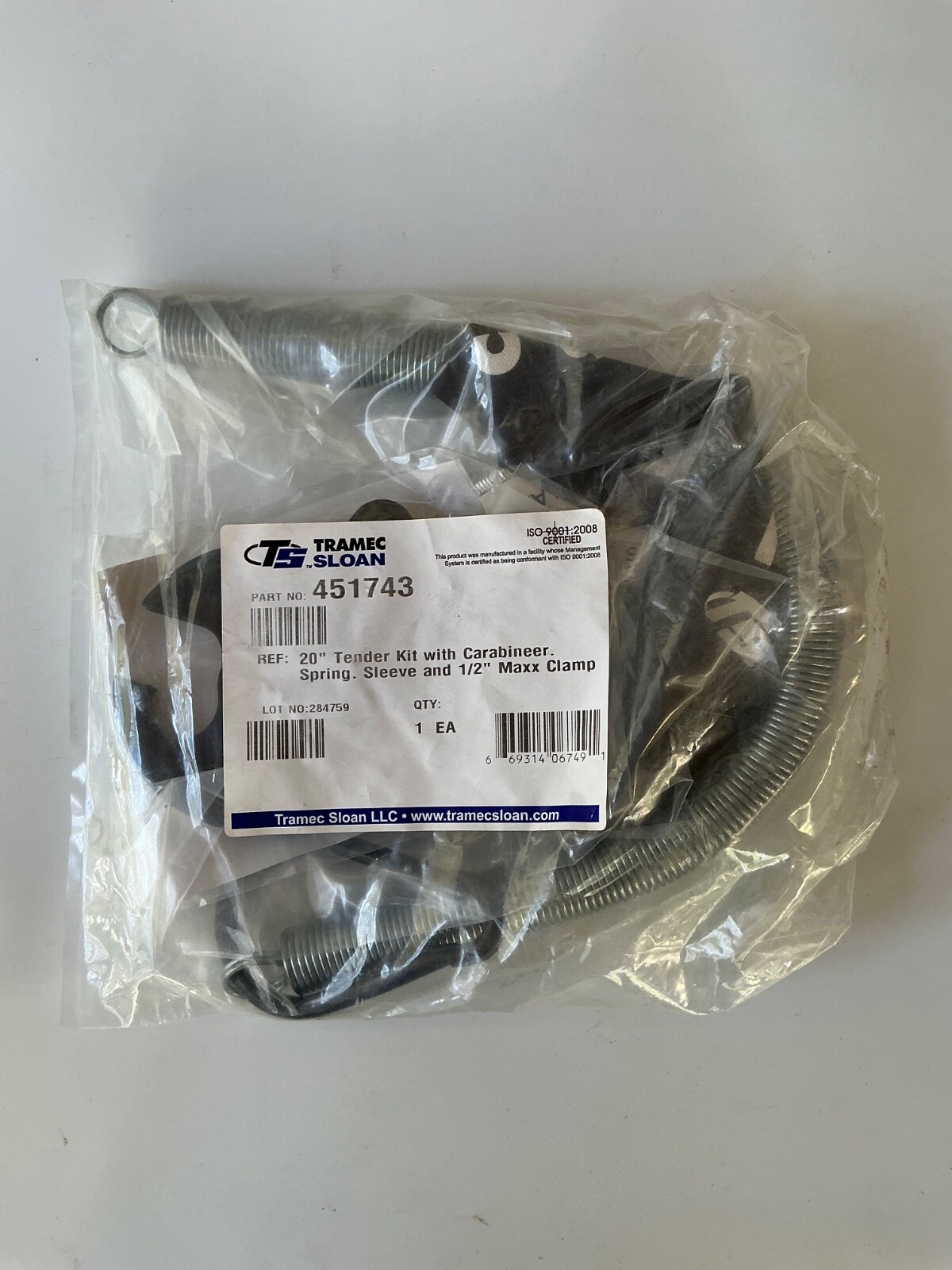 Tramec Sloan 451743 20″ Tender Kit with Carabineer. Spring Sleeve 1/2″ MaxxClamp
