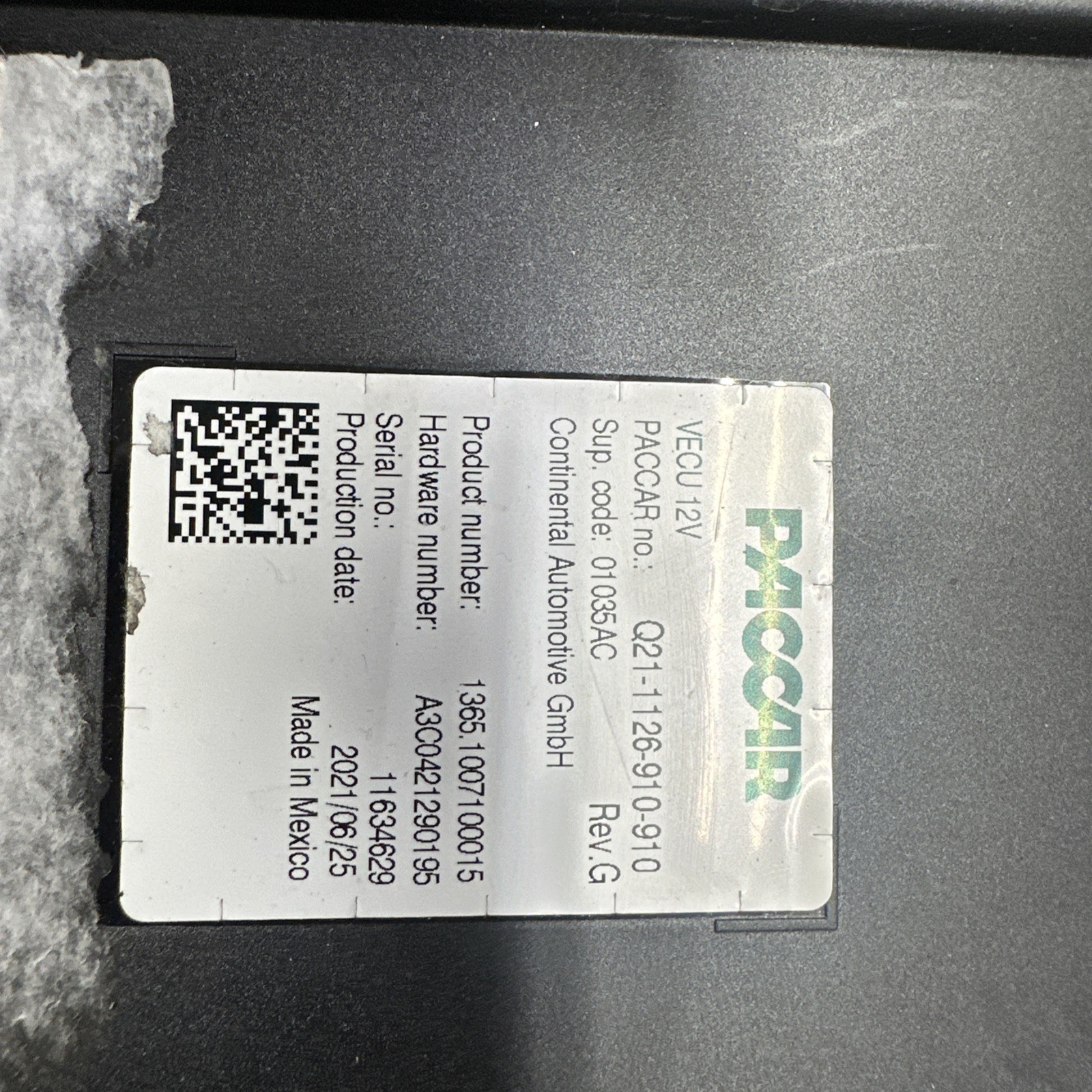 Paccar OEM VECU 12V Cab Control Module P/N Q21-1126-910-910 Kw Pb