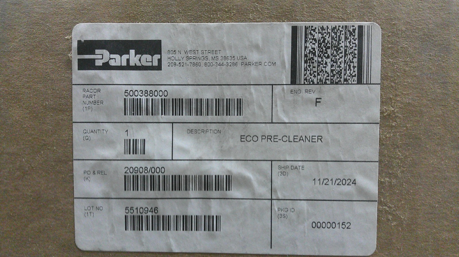 NEW OEM Parker Pre-Cleaner 500388000