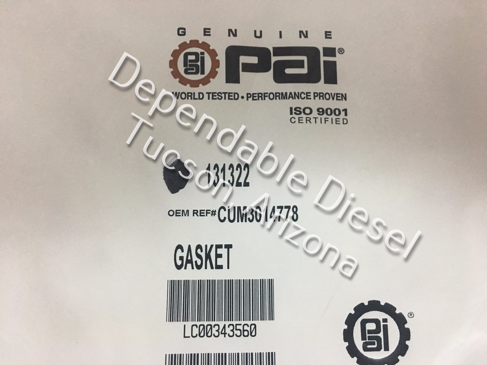 Oil Pump Housing Cover Gasket for Cummins N14 855 Qty 1 PAI# 131322 Ref# 3014778
