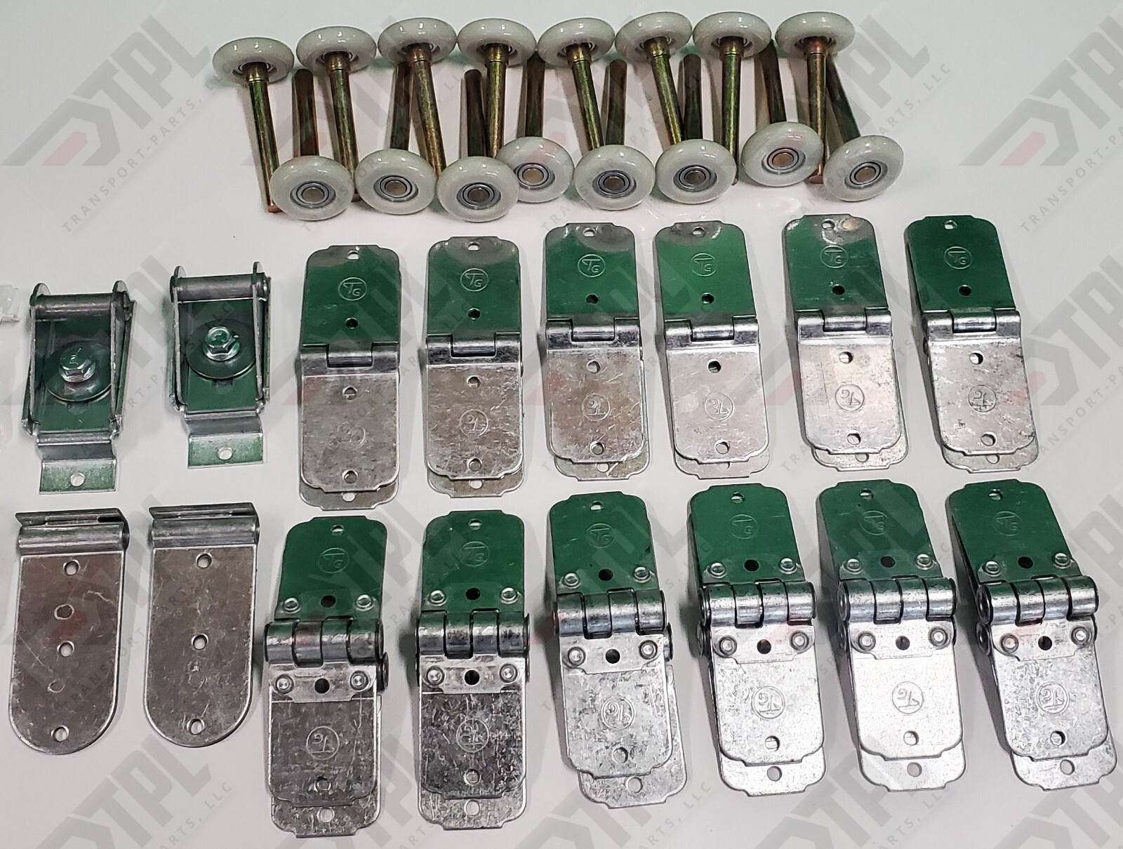 44 Pack Todco Door Repair Kit ALL Hinges + 2″ Rollers + Top/Bottom Fixtures