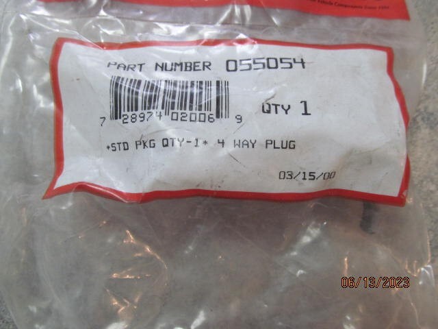 Velvac 055054 4 wire trailer plug X’s to Berg S403; BE23403 free shipping