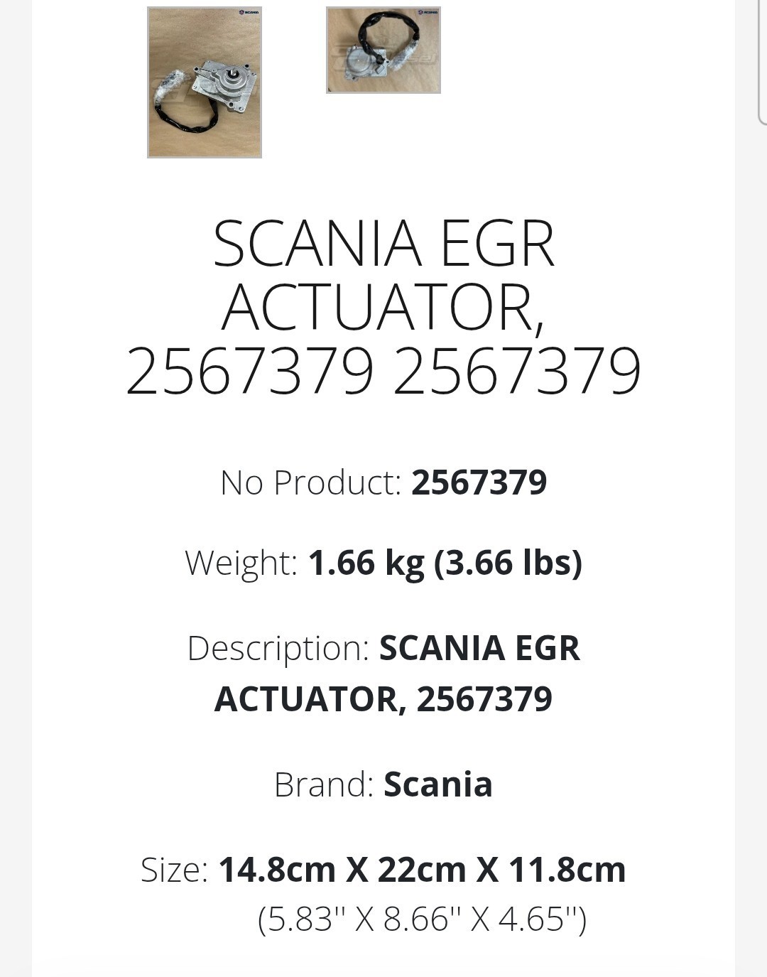 SCANIA EGR ACTUATOR, 2567379(BRAND NEW)2146130, 2146130*, 2567379, 2567379*,