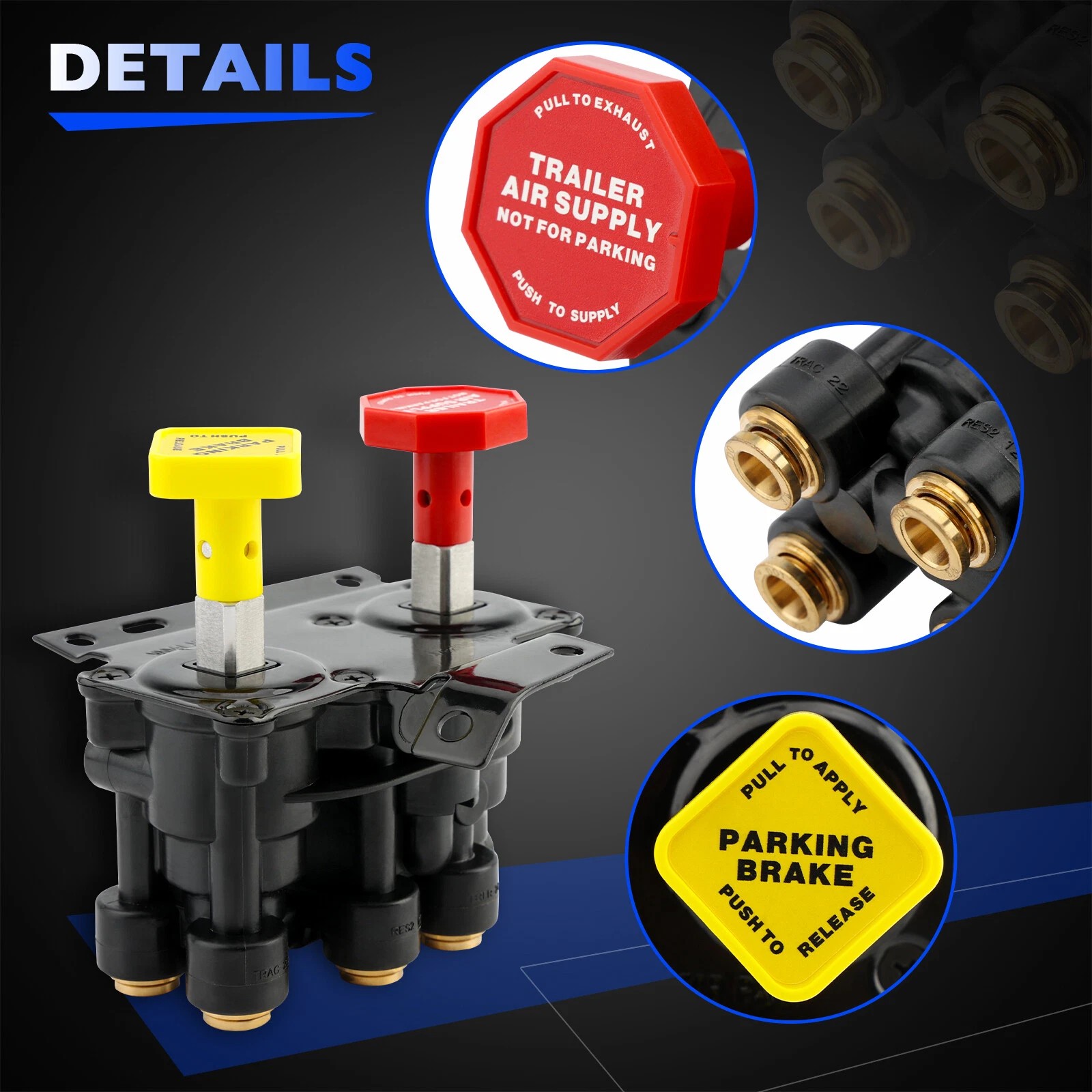 MV3 Dash Air Brake Control Valve Fits Haldex Volvo 20560009 Keene Trucks KN20619