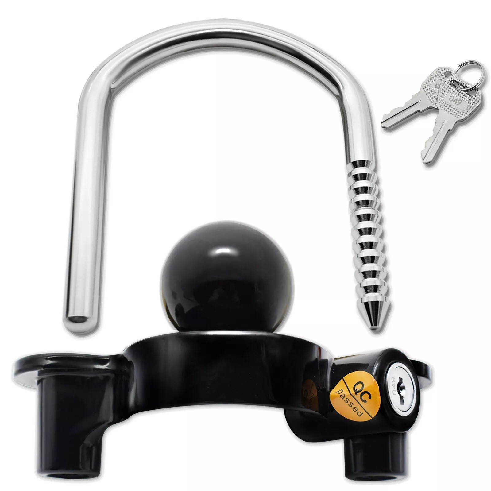 Trailer Hitch Lock 50mm Tow Ball Towing Bar Security Coupling Adjustable 2 Keys