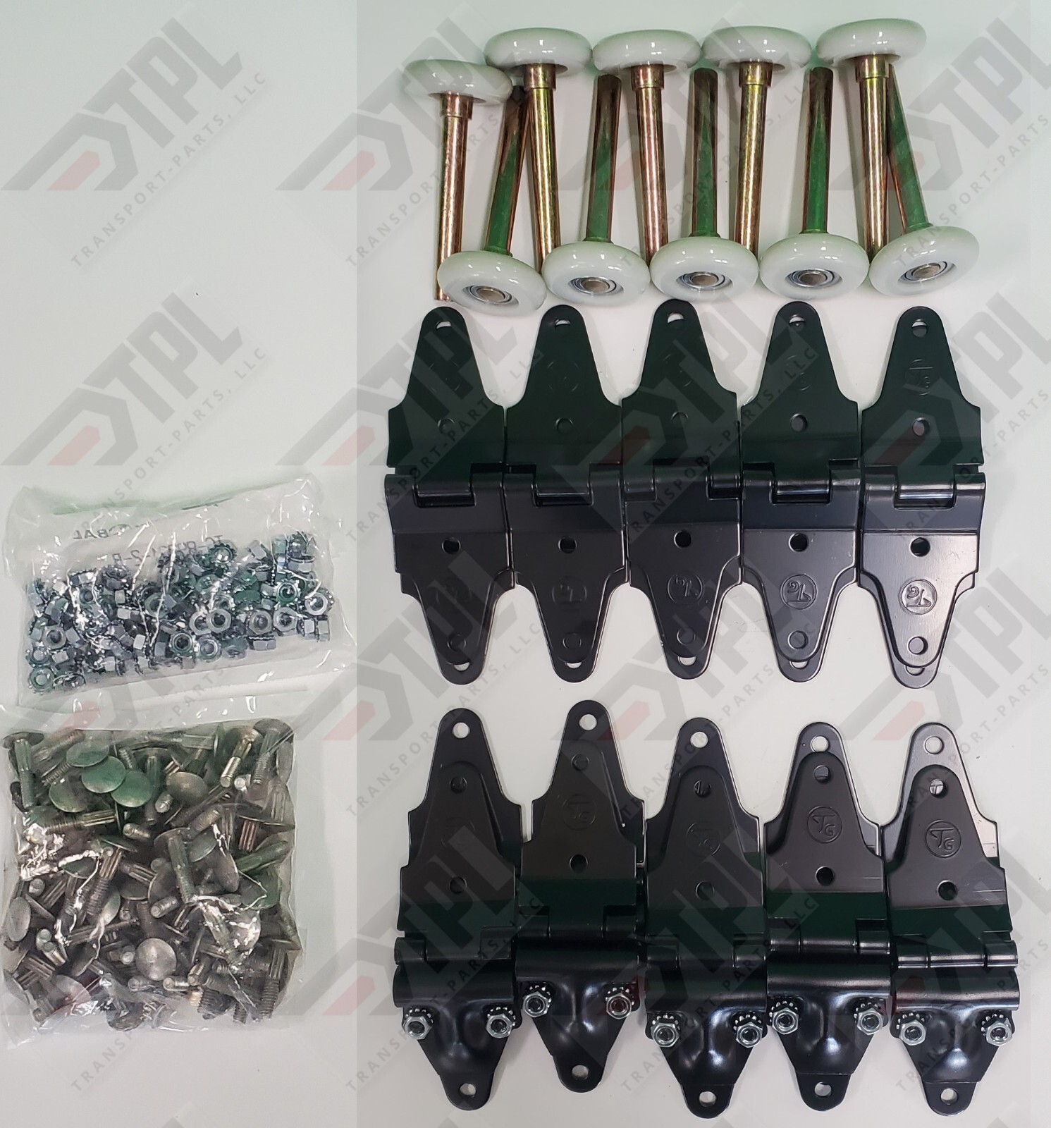 30 pack Whiting door Repair Kit Center & End Hinges + 2″ Rollers + hardware