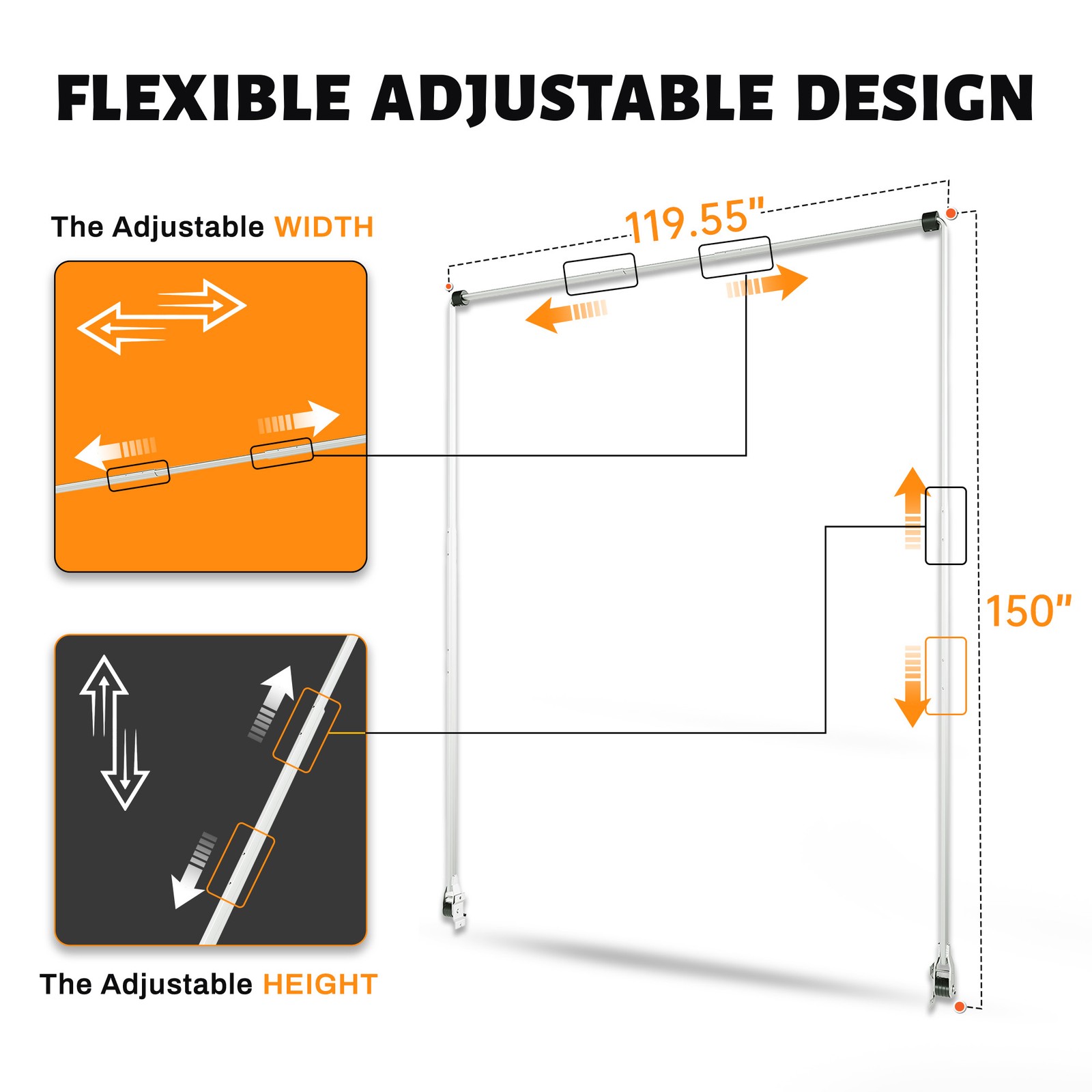 KUAFU Aluminum 4 Spring Dump Truck Flip Tarp Arm System Kit Fit up to 24″ bed