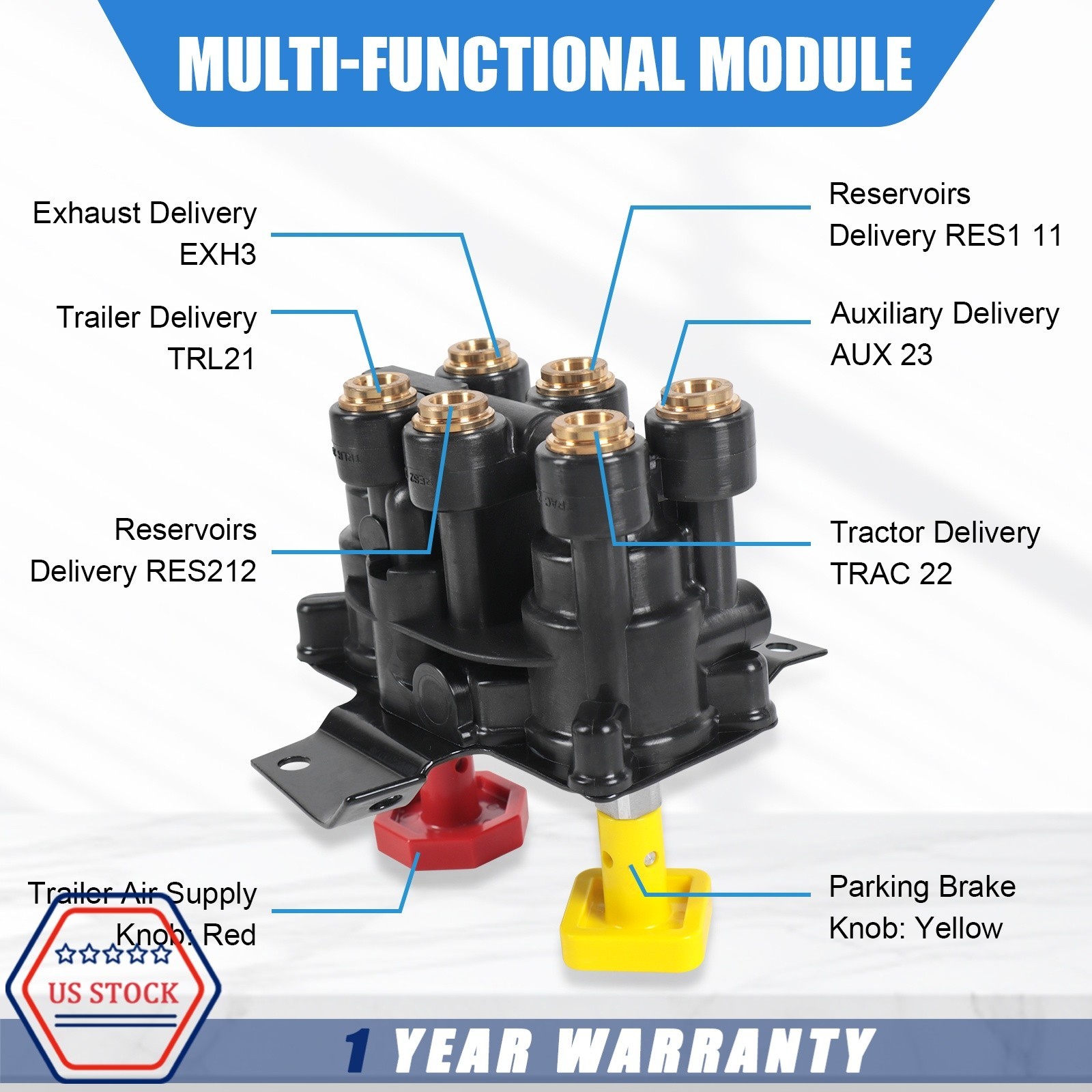 MV3 Dash Air Brake Control Valve 20560009 KN20619 For Haldex Volvo Keene Truck