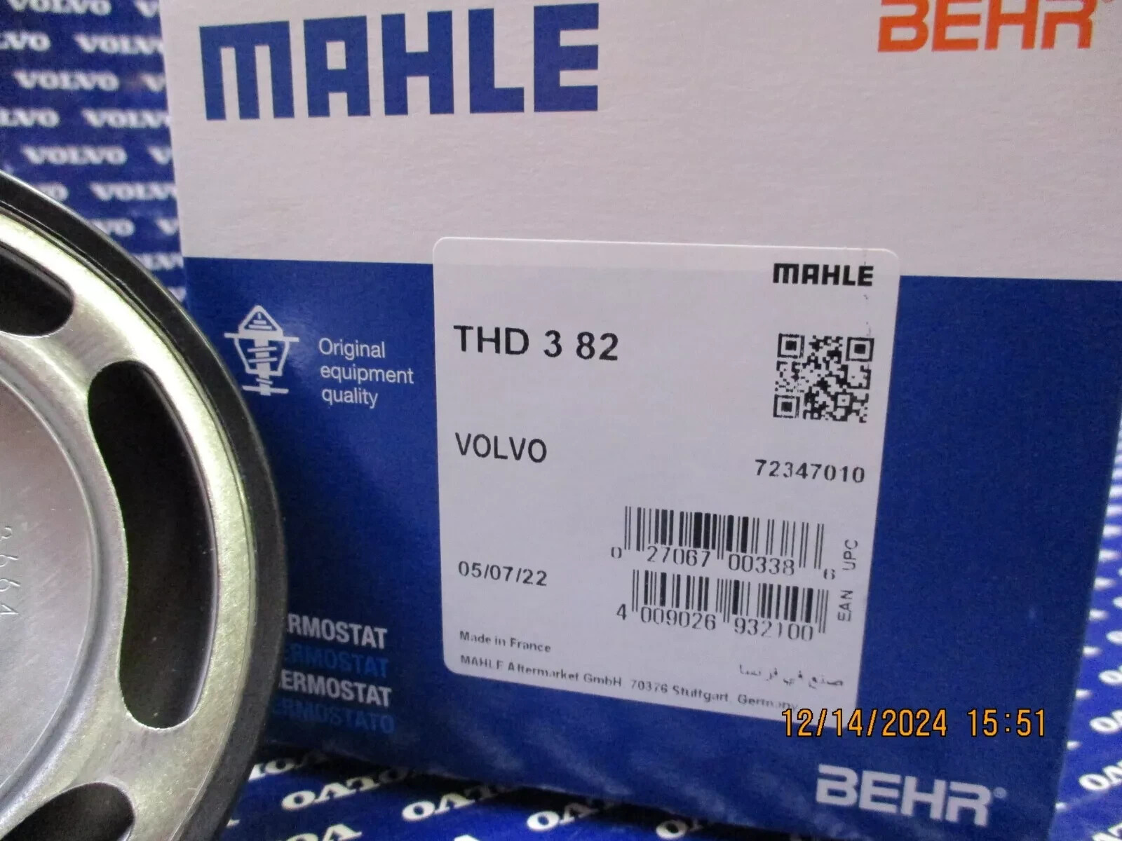 Genuine Mahle Oem Volvo D13 Coolant Thermostat 21613426, 21412639