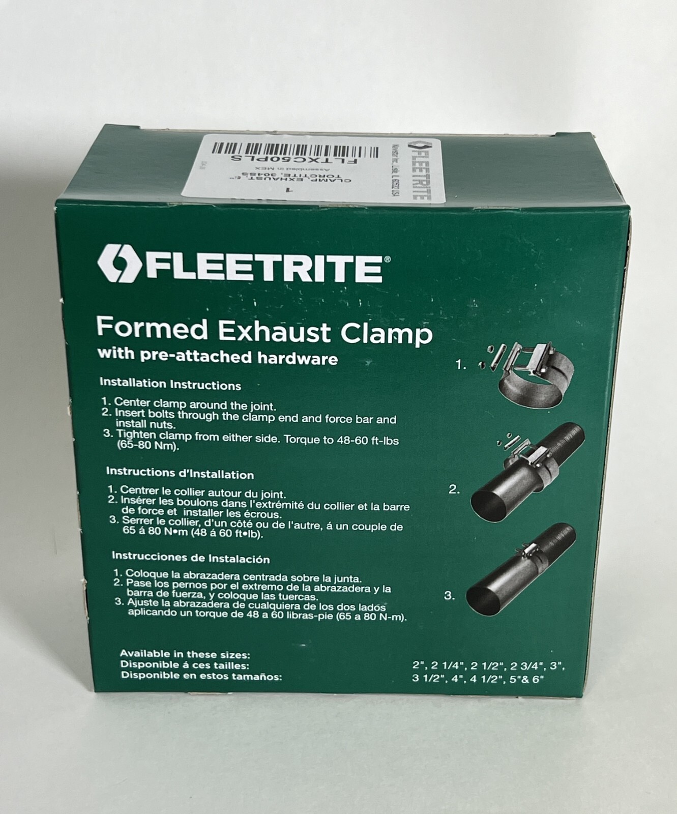 Fleetrite 5″ Exhaust Step Clamp Preformed Butt Joint Stainless Steel FLTXC50PLS