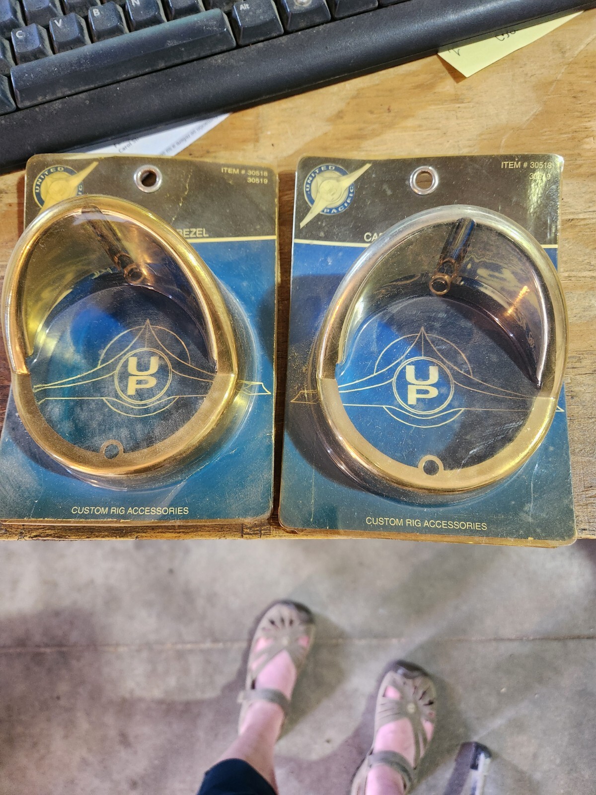 Qty 2** United Pacific 30519 Cab Round Light Bezel- Vertical Visor