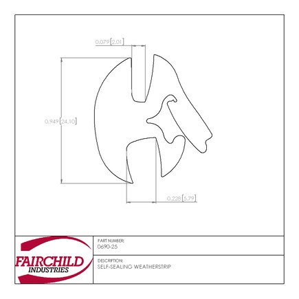 Fairchild 0690-25 Seal Sealing Weatherstrip