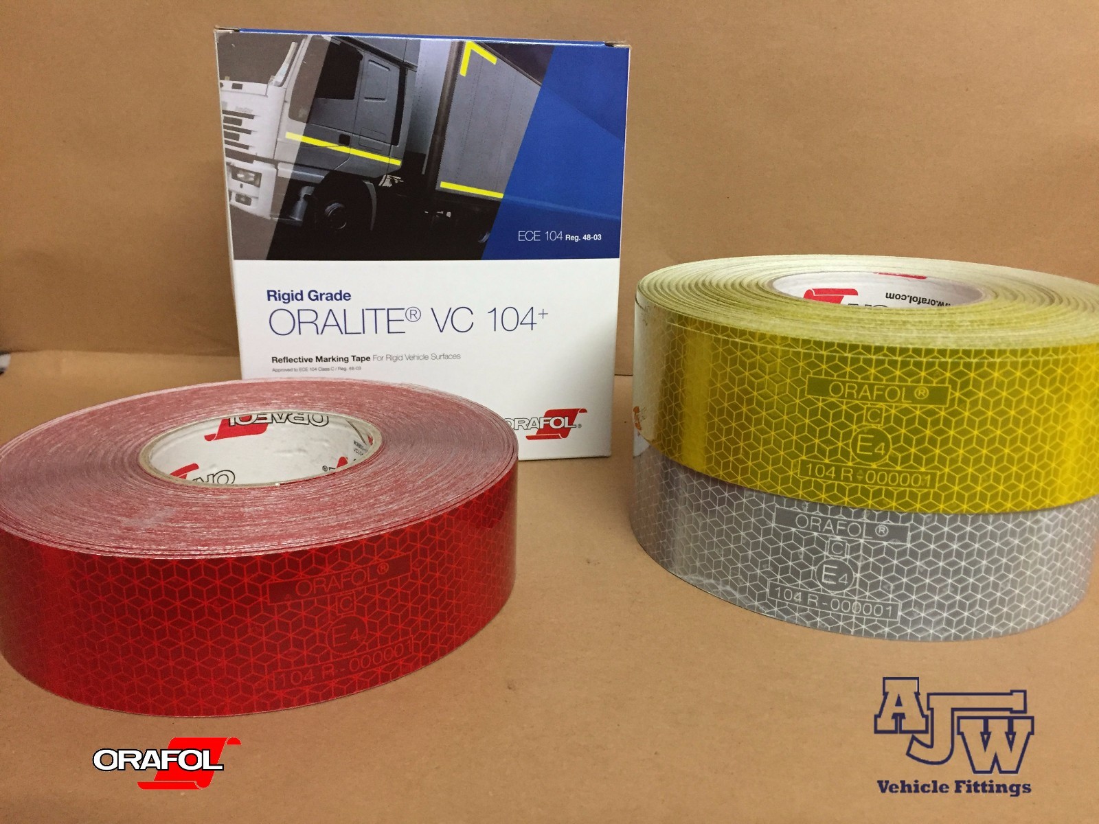 5 X 200MM/50MM RED Reflective Conspicuity Tape ECE104 Truck Lorry ORALITE ORAFOL