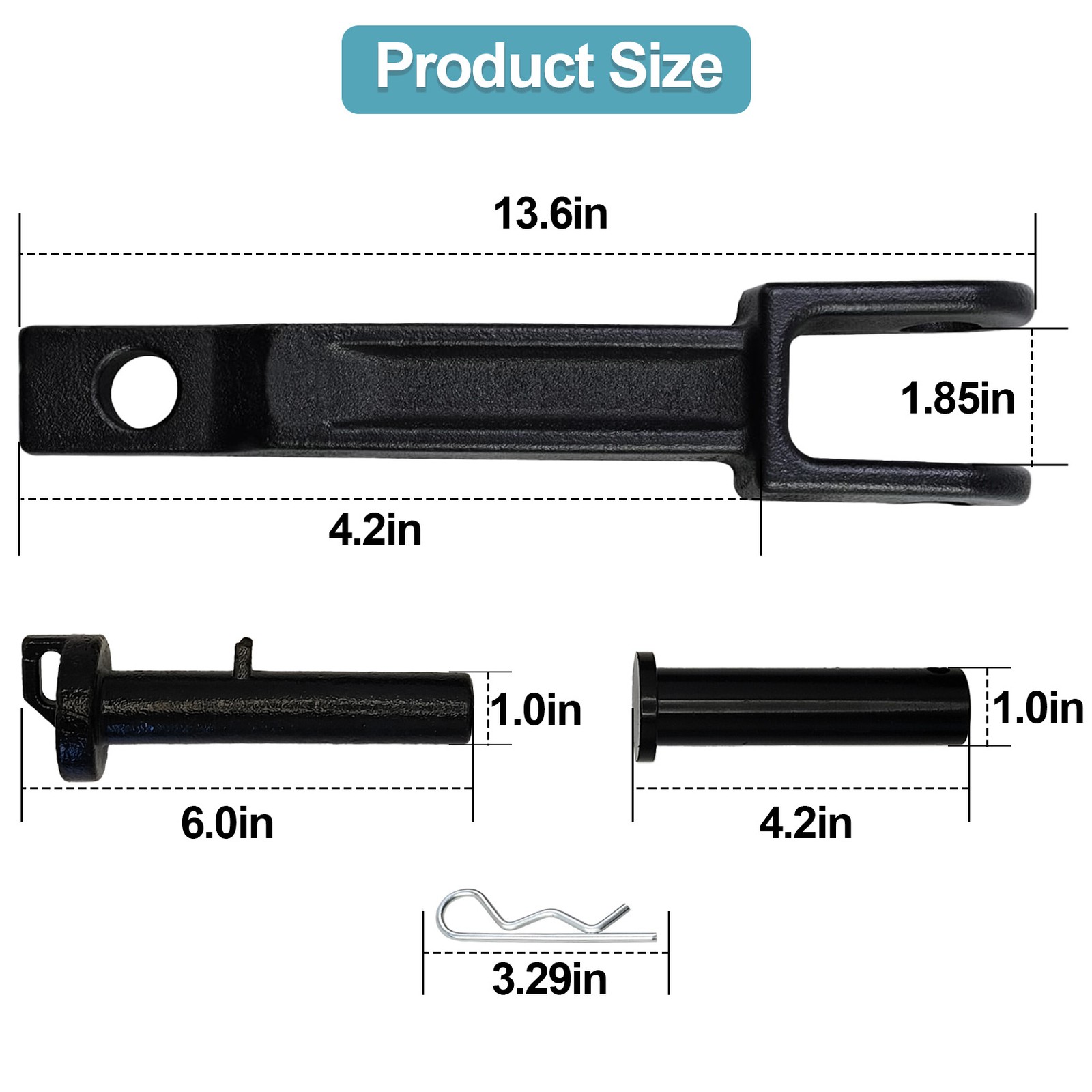 A20-6014 Tow Hook for Peterbilt / Kenworth set of 2 with Pull Pin & Frame Pin US