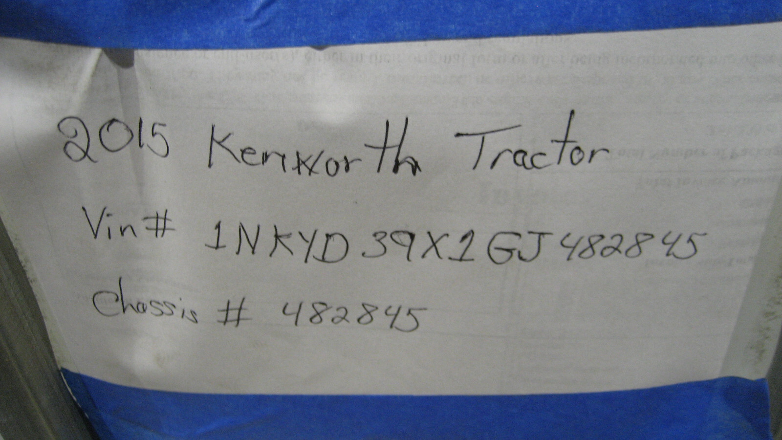 2015 KENWORTH FRONT DAY CAB HEADER, PACCAR S60-1370-00661 REV. C FRAME 04088CH