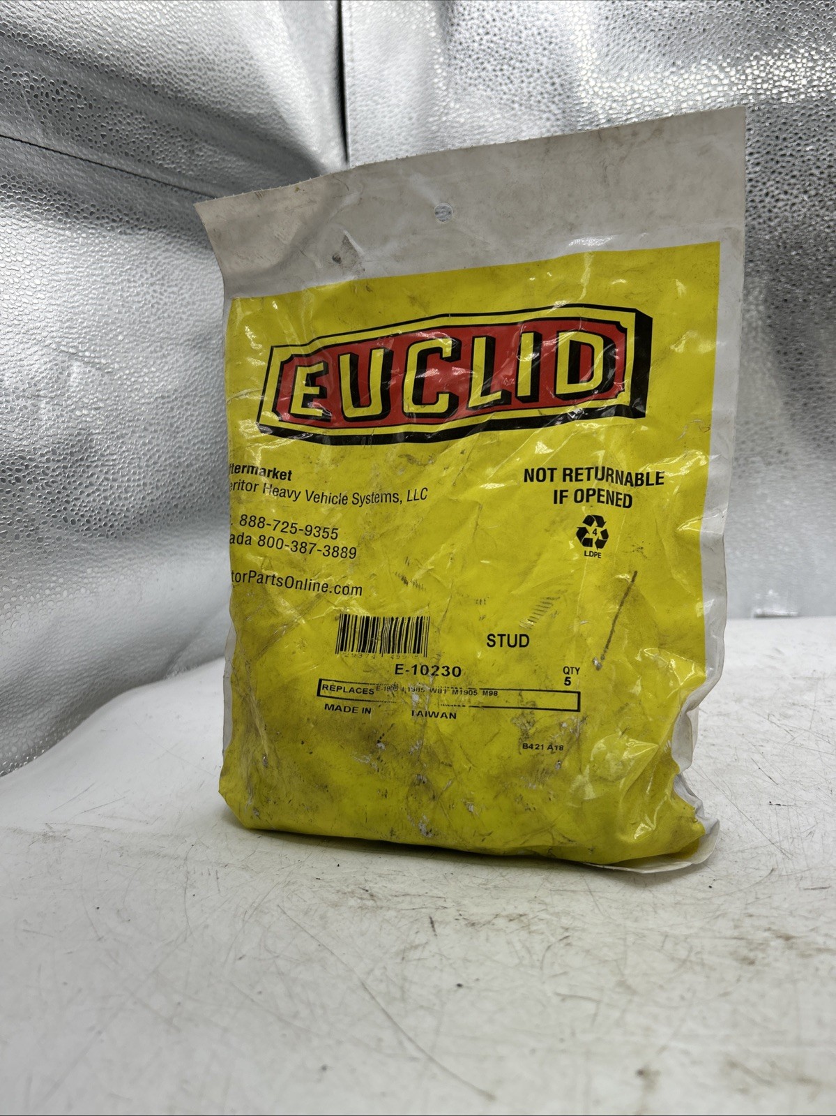 Pack Of 5 Euclid Wheel Stud E10230 E-10230 See Pics 30 Day Warranty