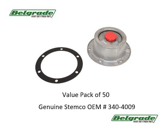 Stemco Genuine Oil Hub Cap OEM # 340-4009 with Gasket – Value Bundle of 50