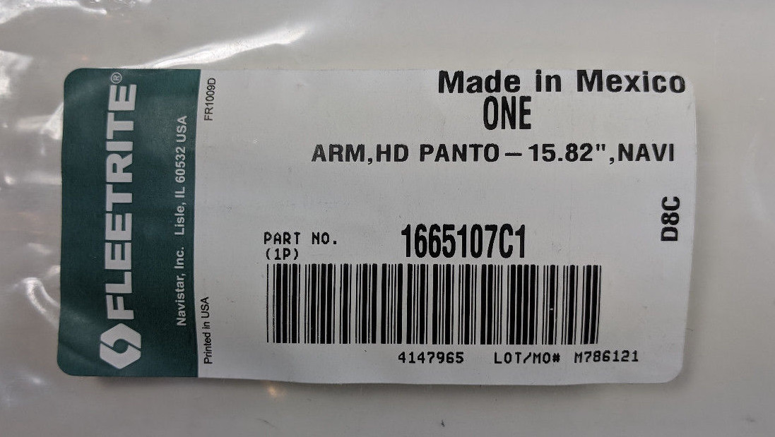 Fleetrite 1665107C1 Navistar Wiper Arm With Washer Hose 15.82″