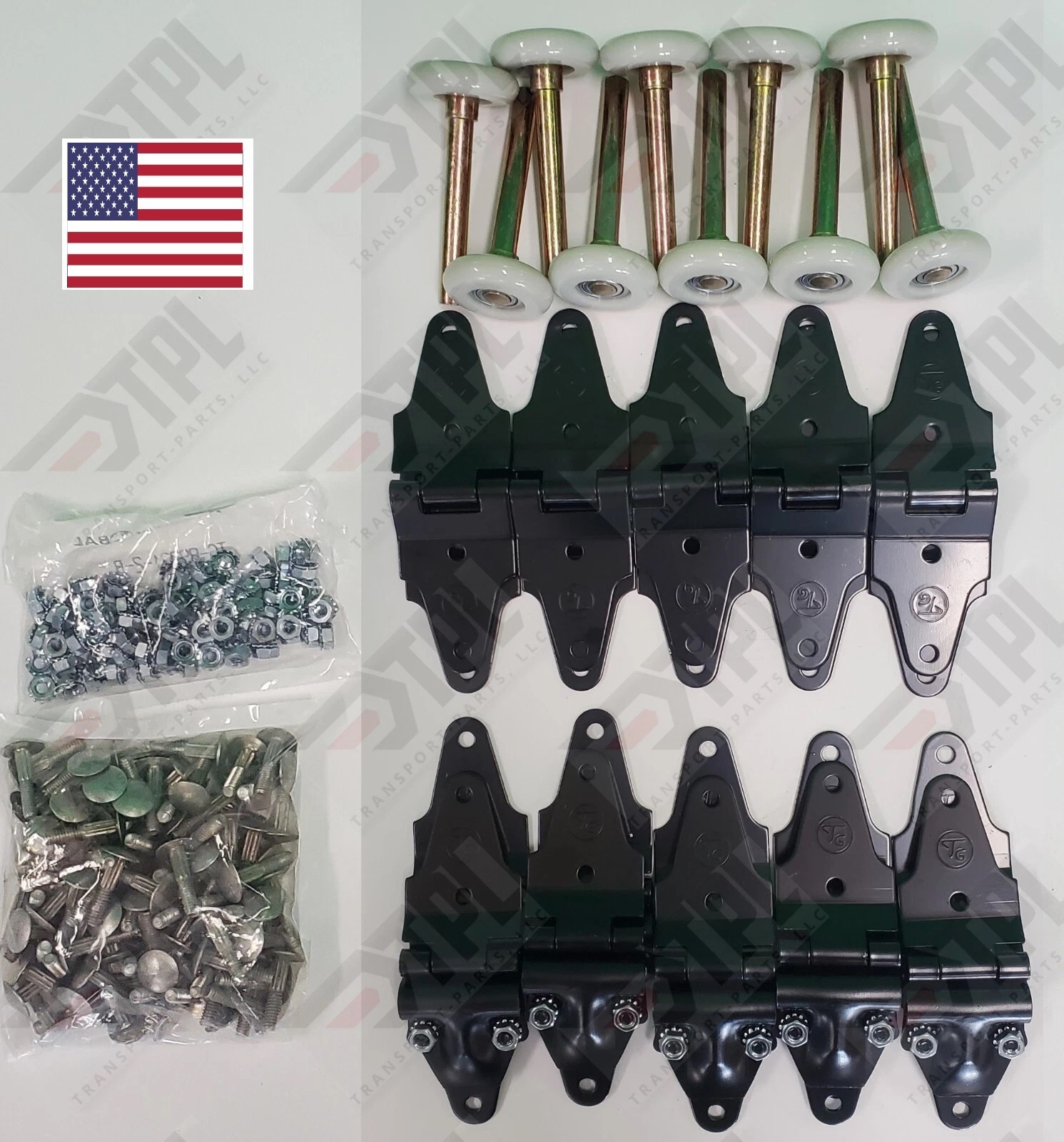 30 pack Whiting Overhead Truck Door Repair Kit – Hinges + 2″ Rollers + Hardware!