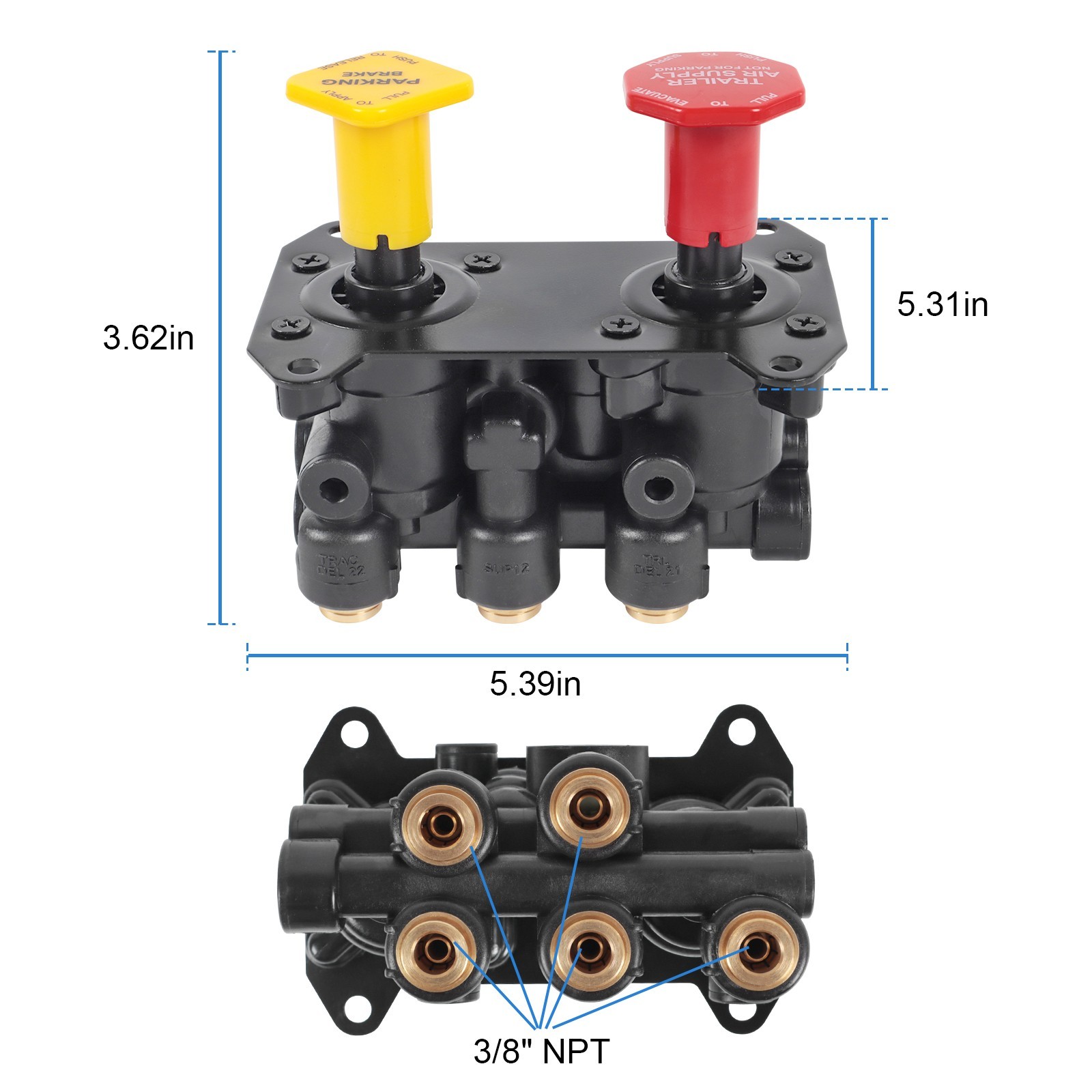 800257 MV-3 Dash Air Brake Control Valve For Bendix Freightliner Peterbilt Keene