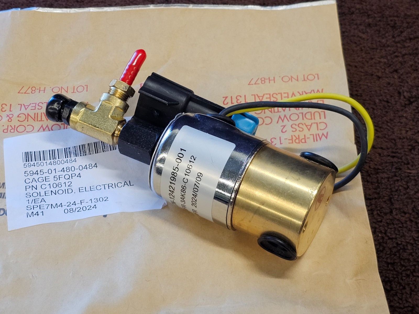 Pacbrake 24V Solenoid Valve Exhaust Engine Brake 1/4″ C10612 12421985 3126B C7