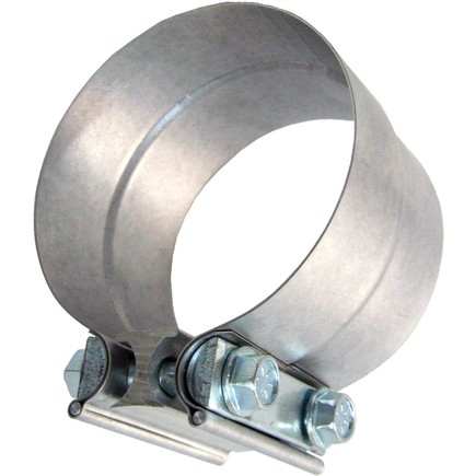 Tectran HL250 Exhaust Clamp 2.5 In., Aluminized/Steel, Lap Style, With 2 Bolts A