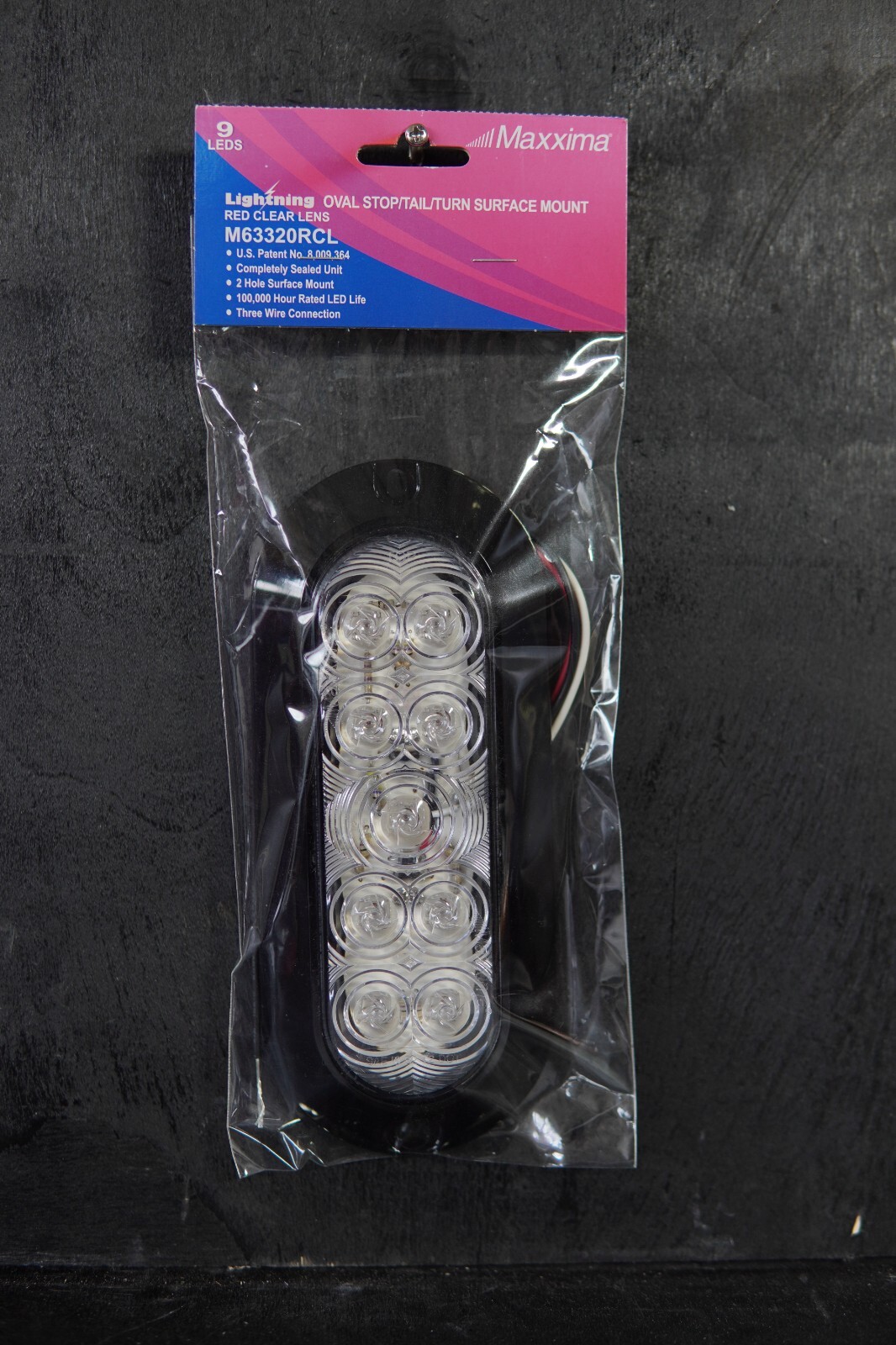 Maxxima M63320RCL 6” Oval Clear Lense Stop/Tail/Turn Surface Mount Black
