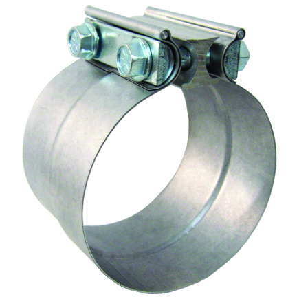 Tectran HL250 Exhaust Clamp 2.5 In., Aluminized/Steel, Lap Style, With 2 Bolts A