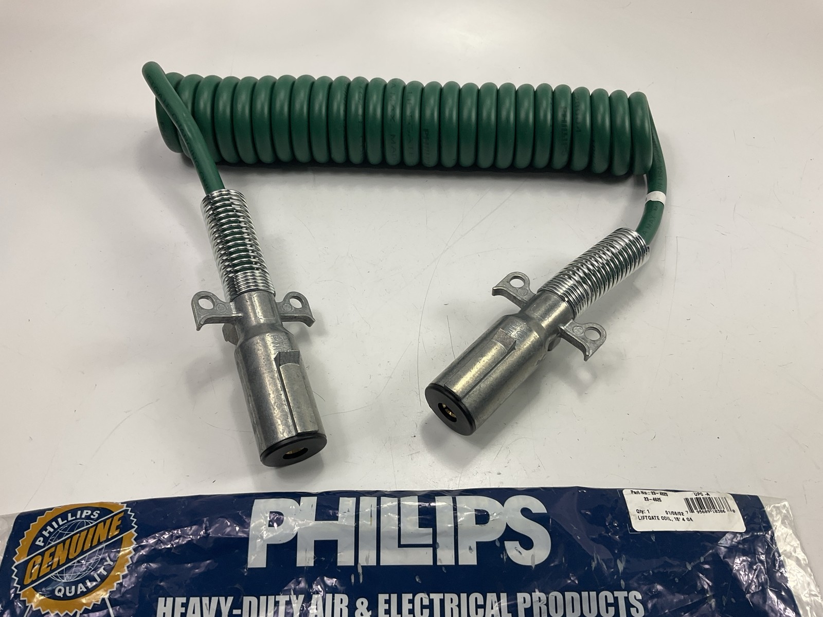 Phillips 23-4625 15′ Single Pole Coiled Liftgate Charging Coil Cable, 4 Gauge