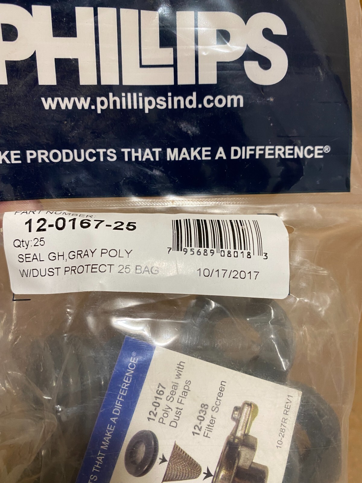 Phillips Gladhand Seal with Dust Flap Polyurethane Black 12-0167-25 (25-Pk)