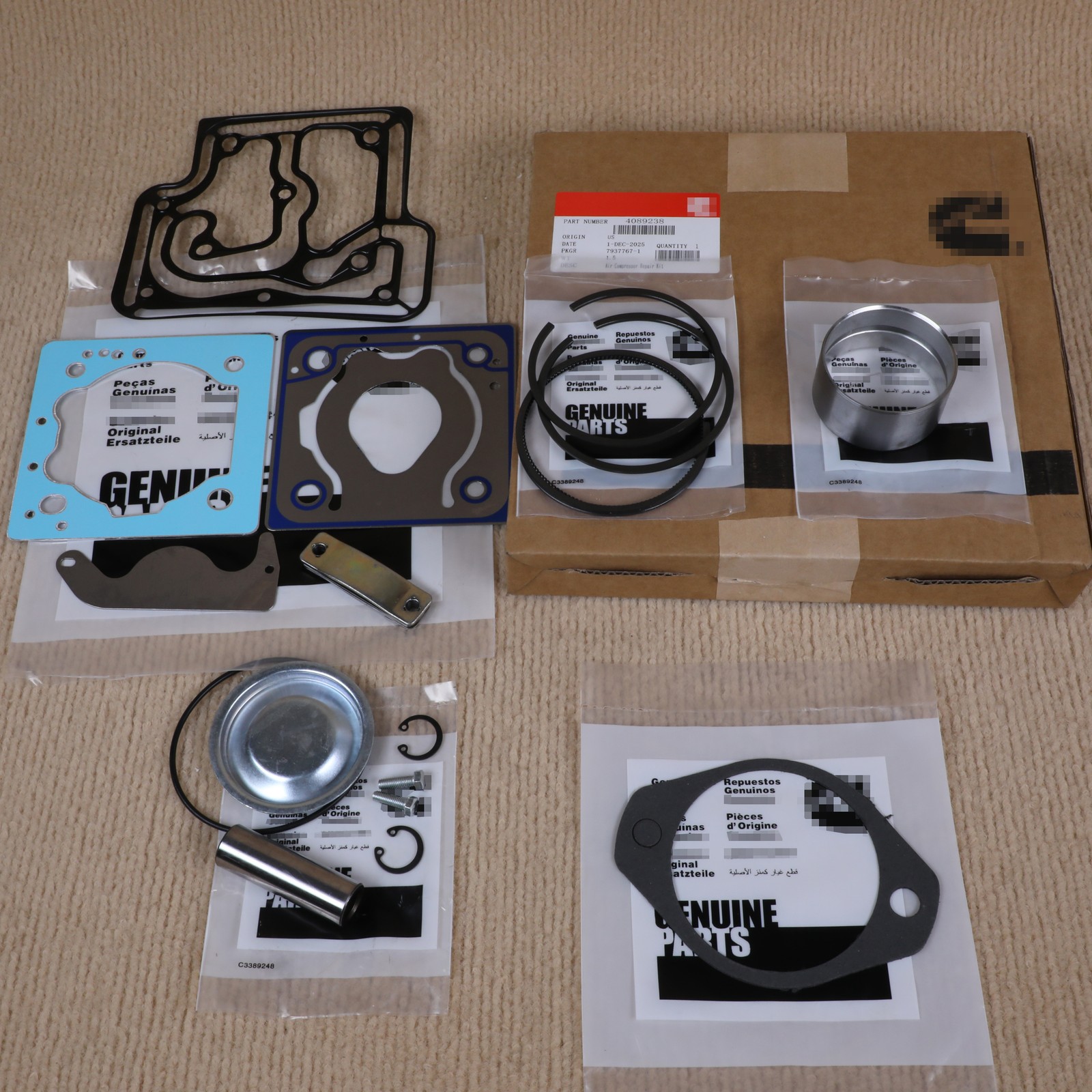 4089238 Cylinder Air Compressor Head Repair Kit for Cummins ISX ISC ISL ISM PAI