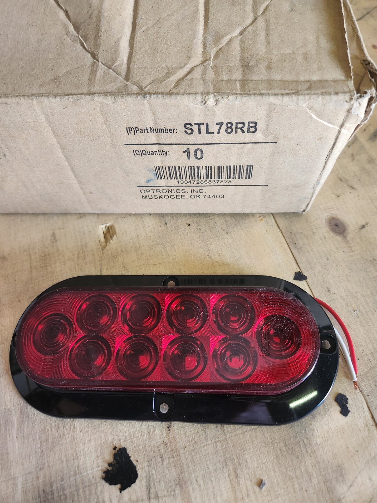 Optronics STL78RB Stop Turn Tail LED Light 6” Oval 10 Diodes 12V