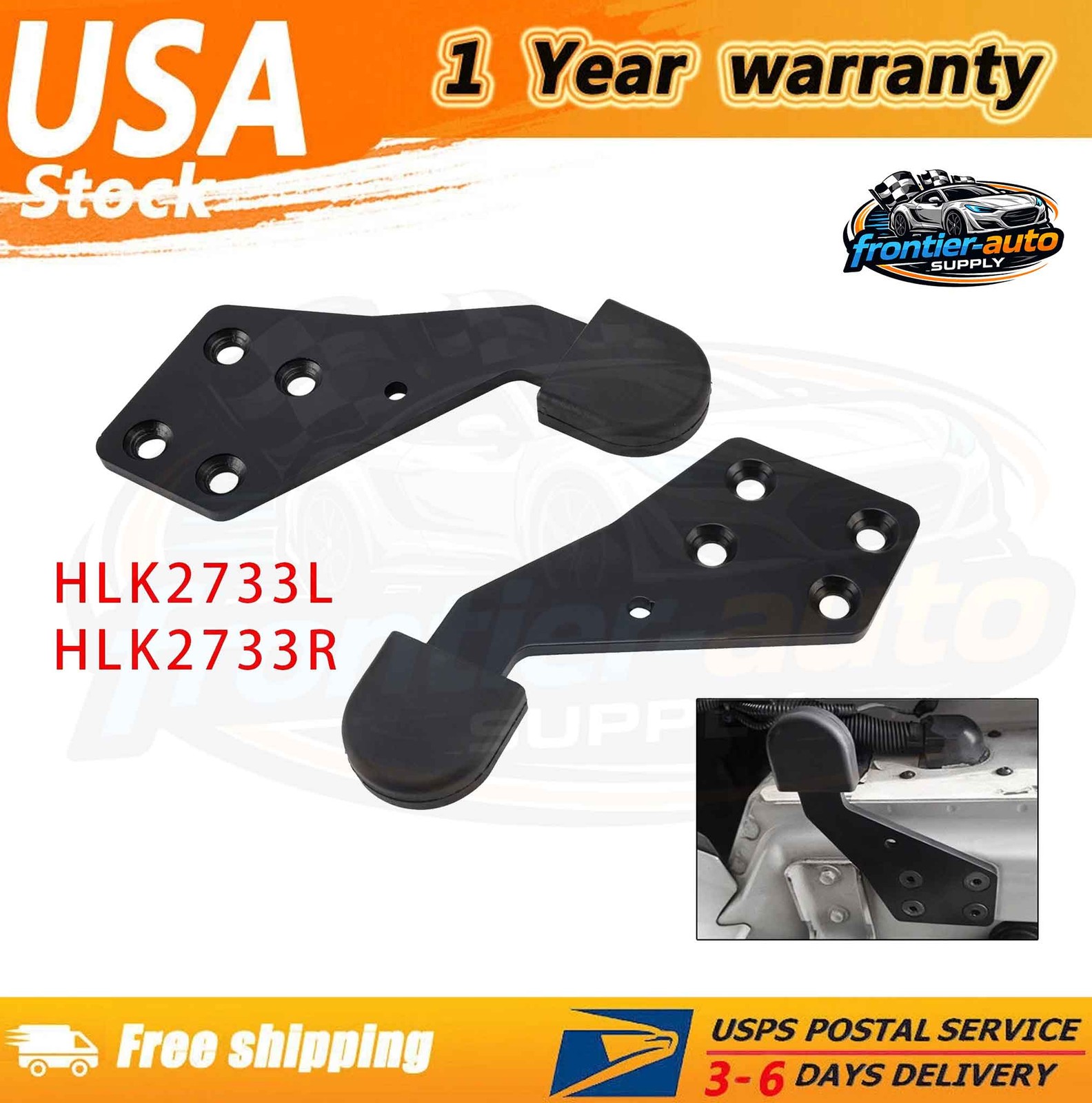 ✅Poly Hood Guide Left Right Set Fit International Trucks HLK2733L HLK2733R✅