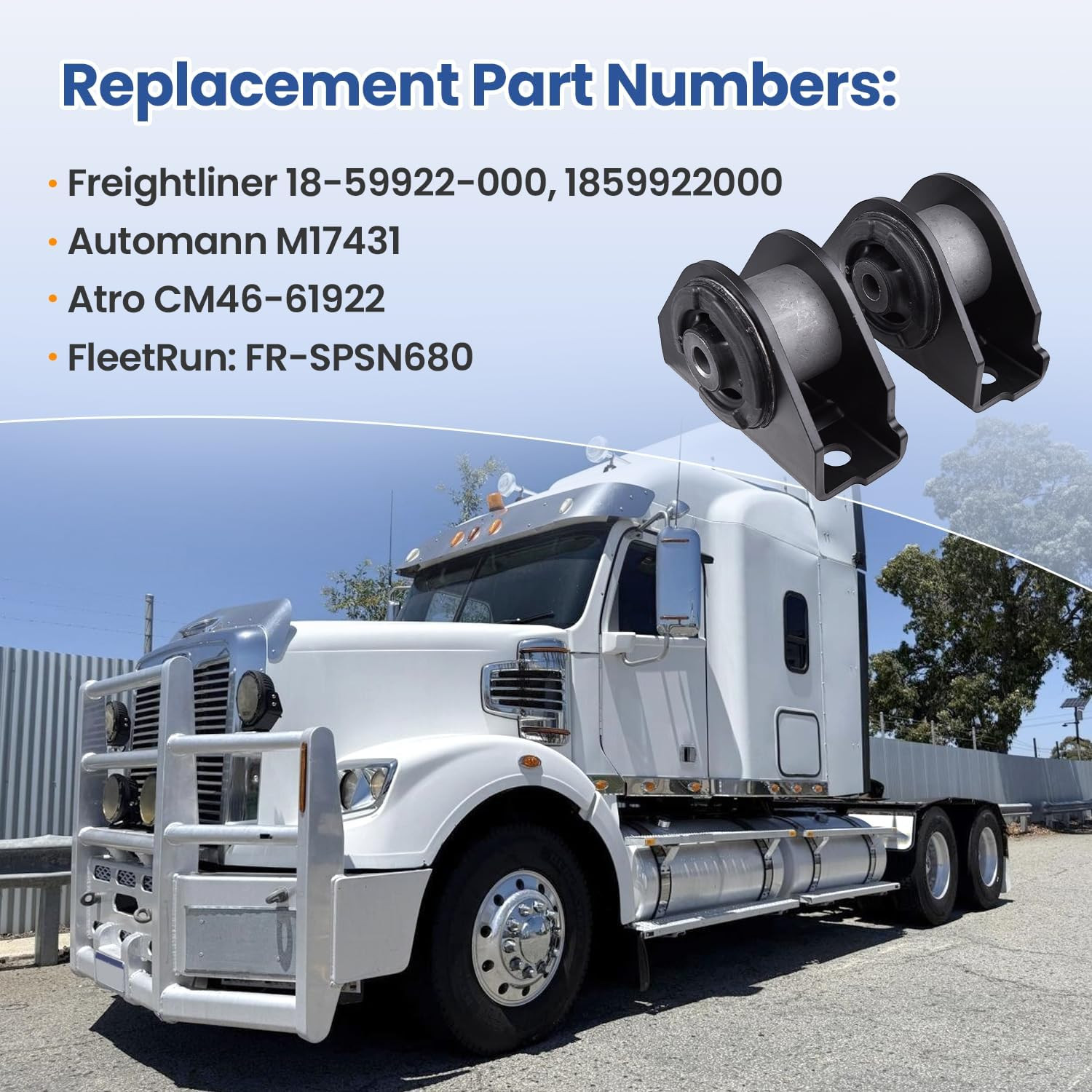 2PCS For Freightliner Cascadia Cab Mount 18-59922-000 Replaces M17431