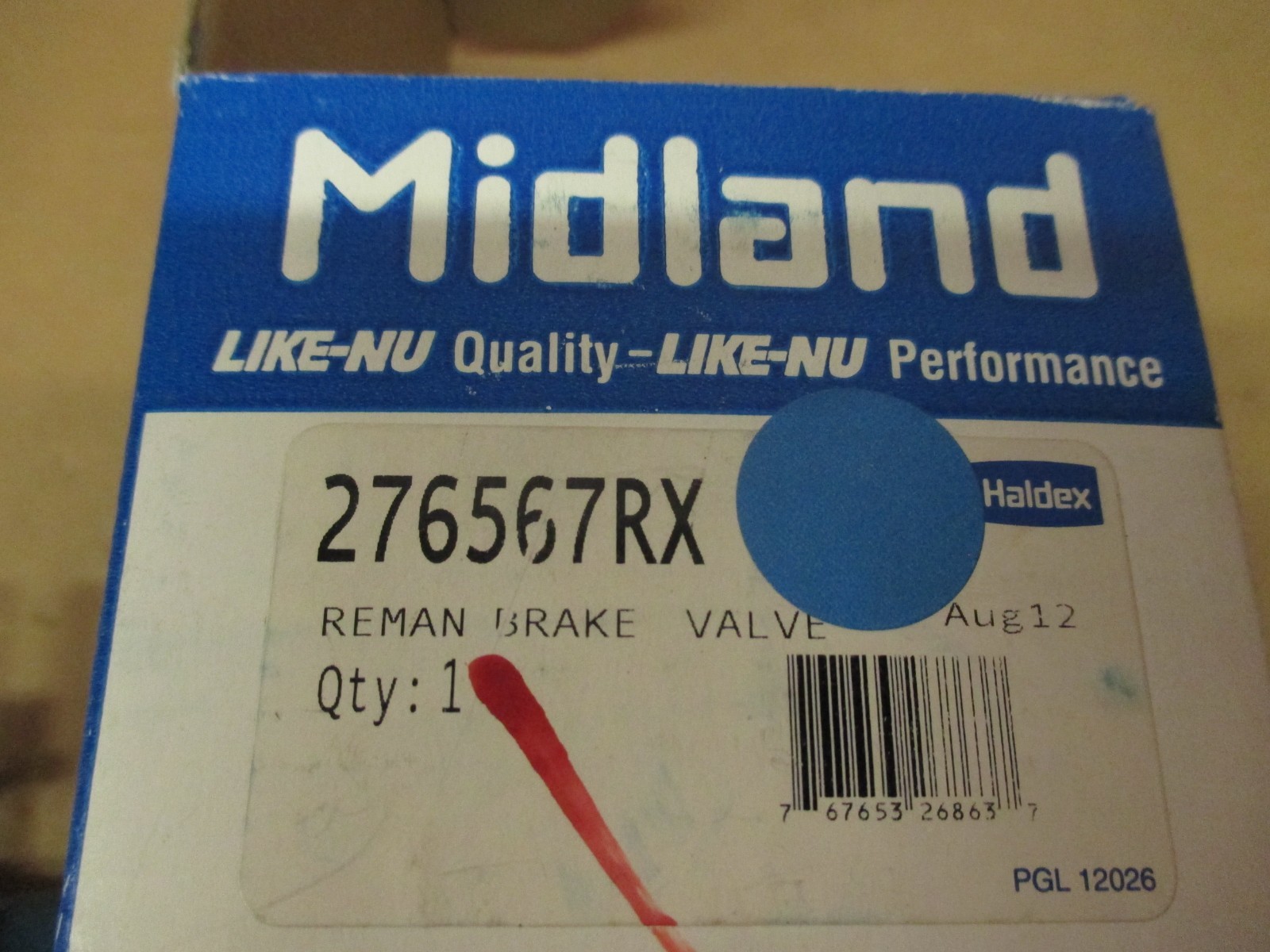 276567RX AIR BRAKE VALVE MIDLAND TRUCK PARTS REMANUFACTURED