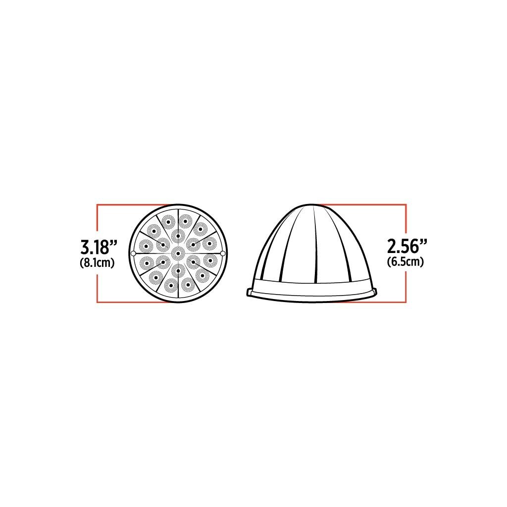 Amber Clearance & Marker to Blue Auxiliary Watermelon LED Light – 19 Diodes