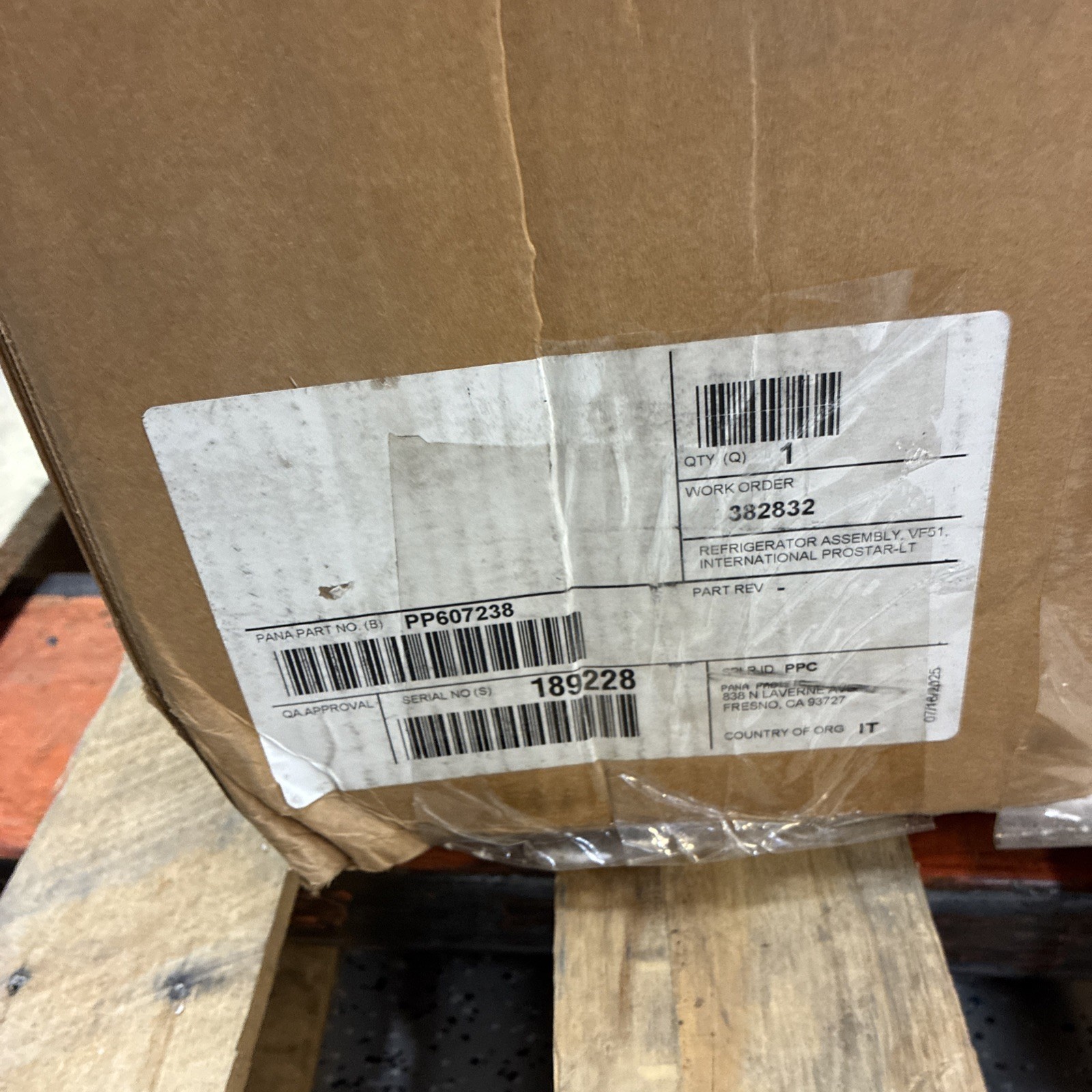 Pana Pacific PP607238 Refrigerator