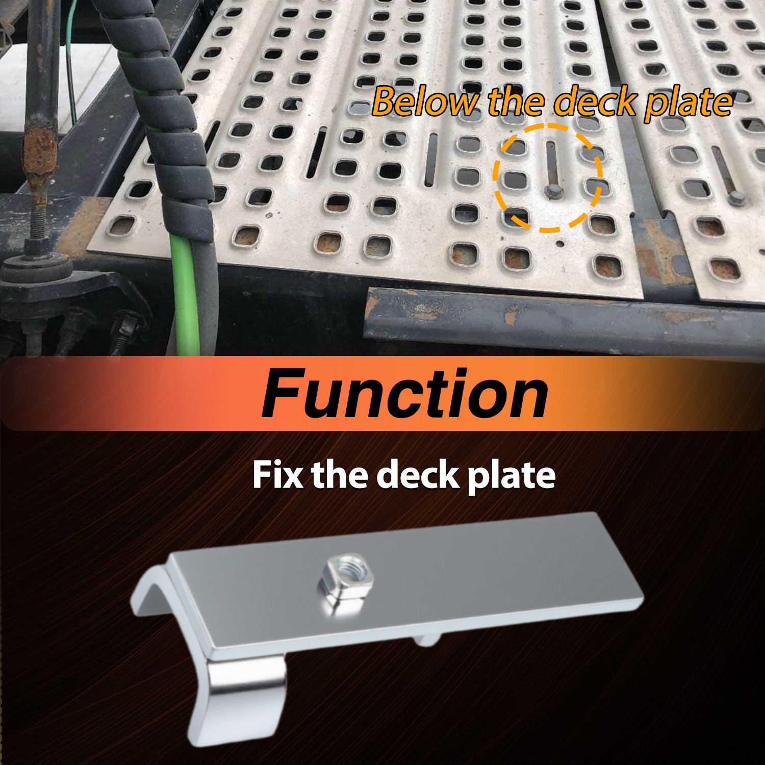 Set of 2 Deck Plate Hold Down Clamp for Volvo VN & VNL Models