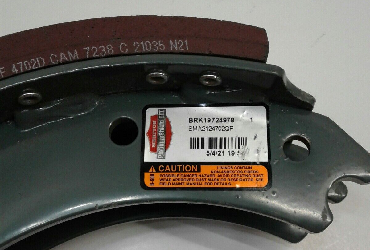 Meritor Platinum Shield III SMA2124702QP Brake Shoes BRK19724973 Set Of 2