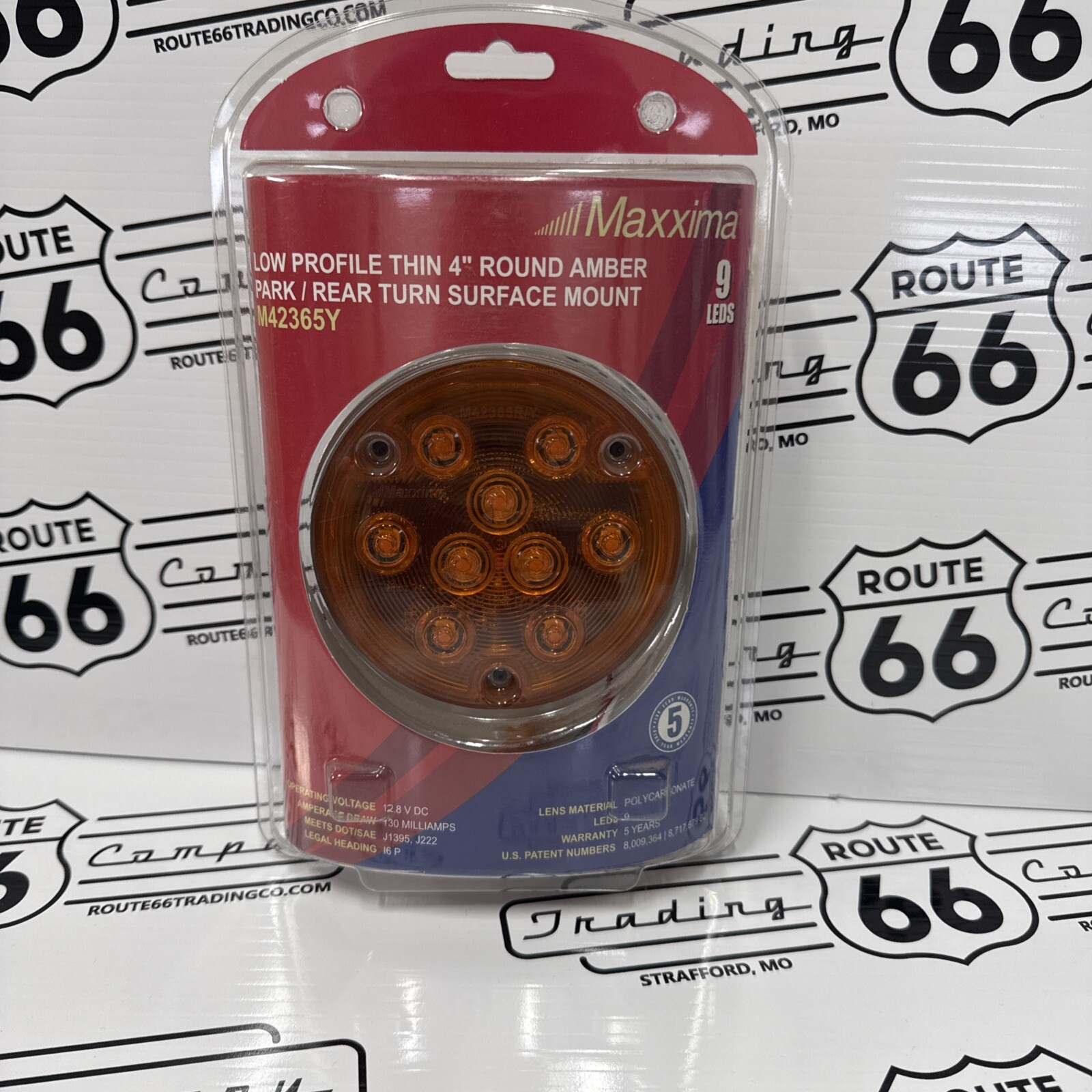 Maxxima M42365Y Low Profile Thin 4” Round Amber Park/Rear Turn Surface Mount