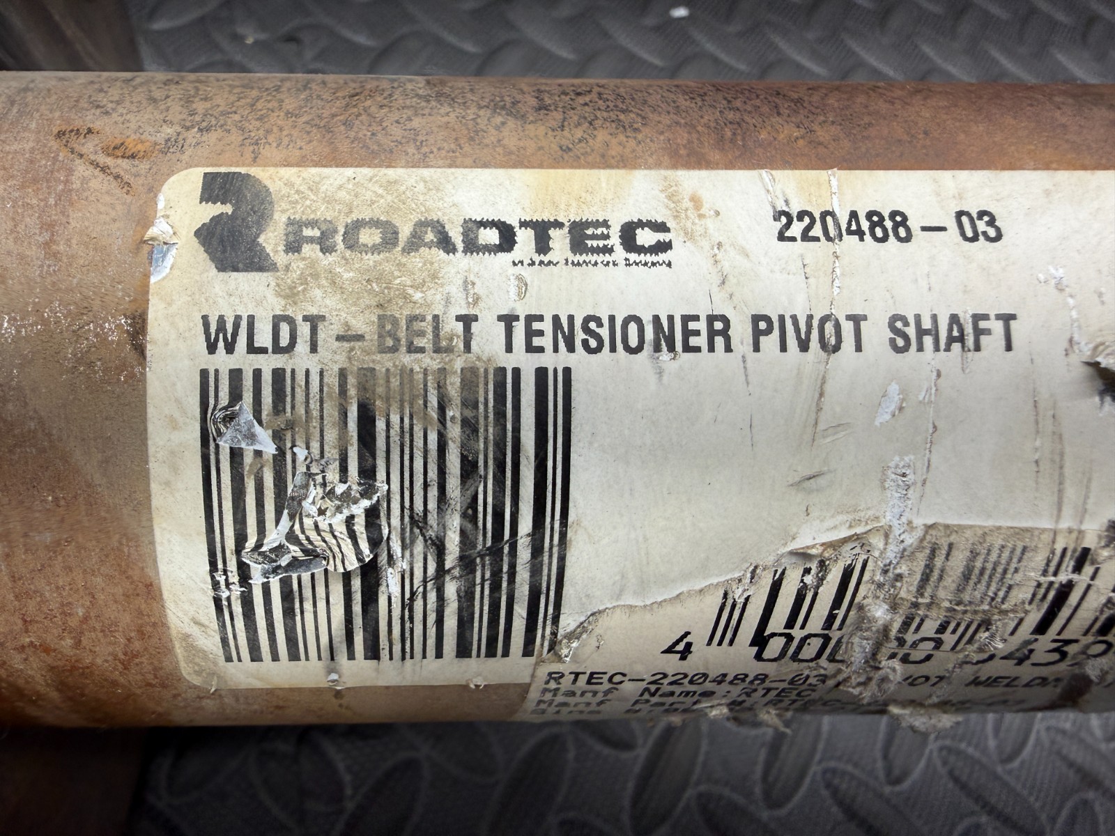 Roadtec 220488-03 Weldment Belt Tensioner Pivot Shaft