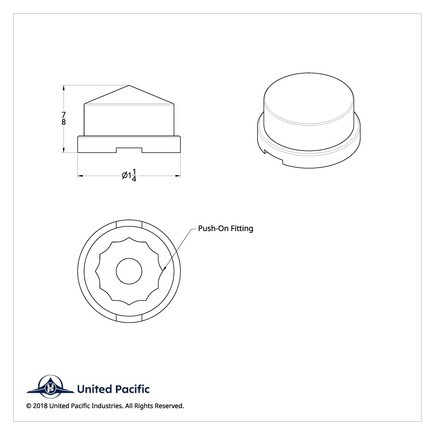 United Pacific 10082 Wheel Lug Nut Cover 3/4″ X 7/8″, Chrome, Plastic, Pointed,