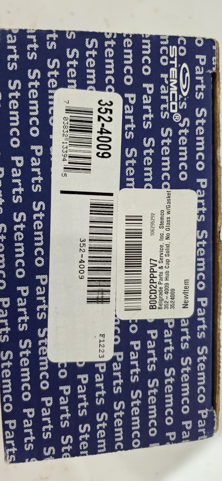 STEMCO GREASE HUB CAP WITHOUT GLASS 352-4009