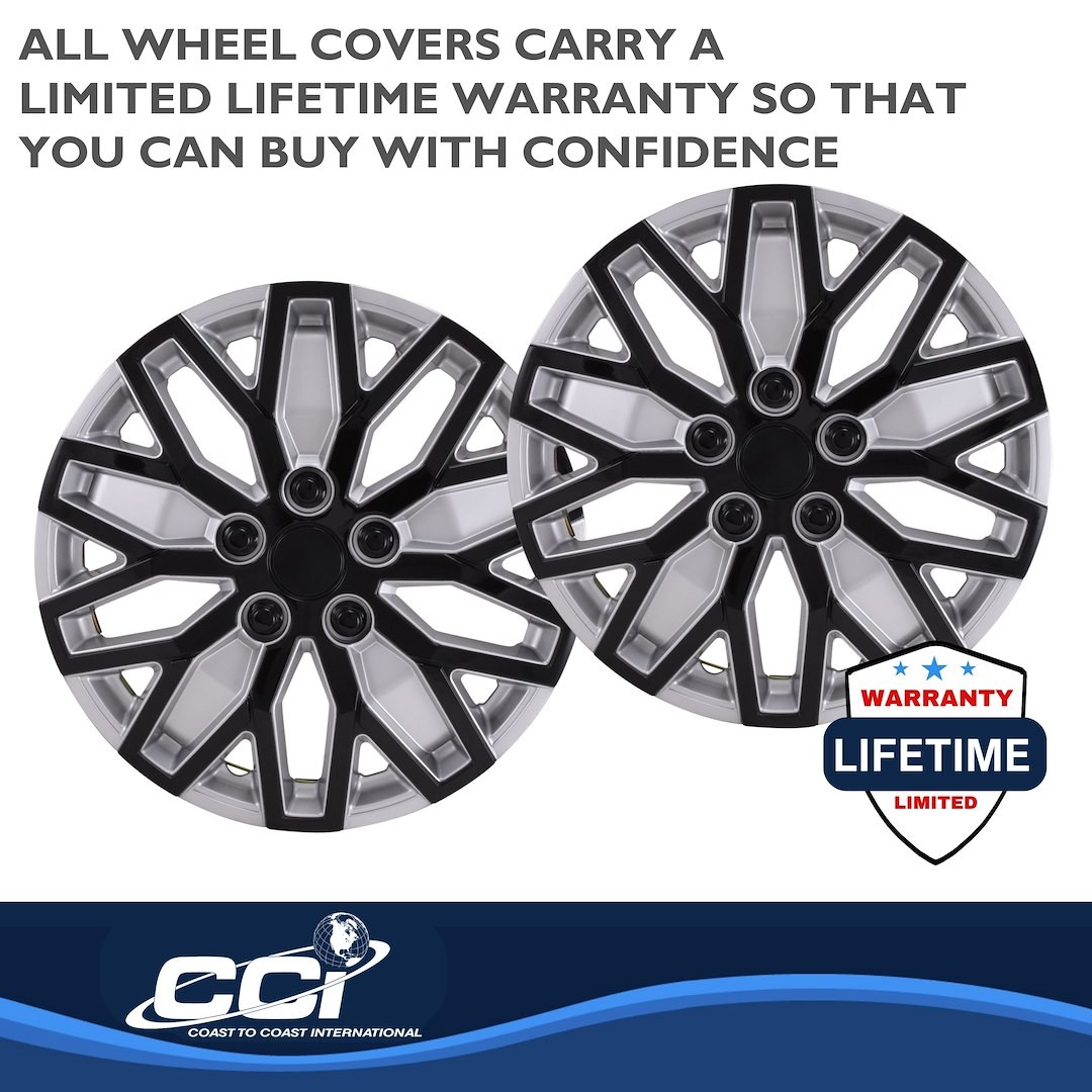 Coast to Coast Wc 10 U Spoke Sil/Blk 15″ Set 4