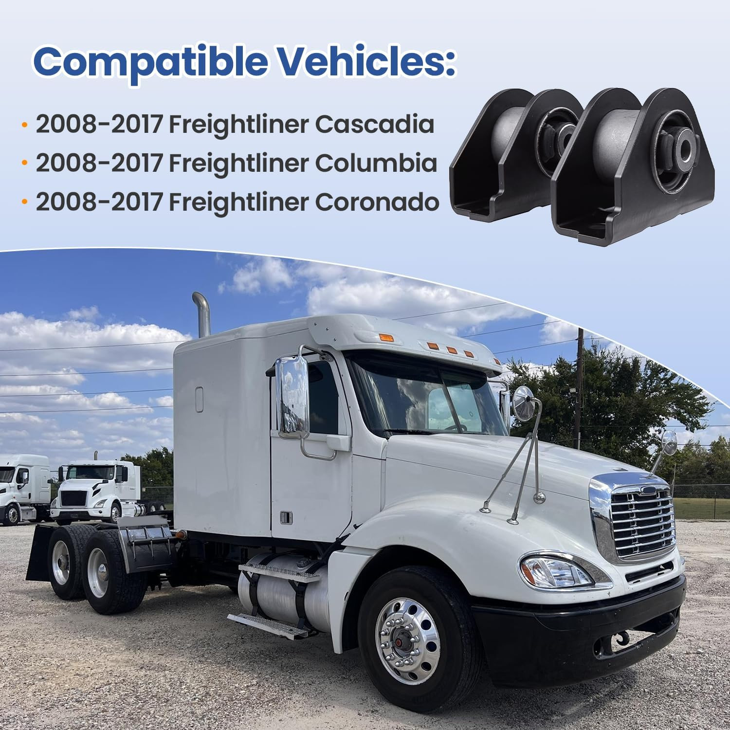 2PCS For Freightliner Cascadia Cab Mount 18-59922-000 Replaces M17431