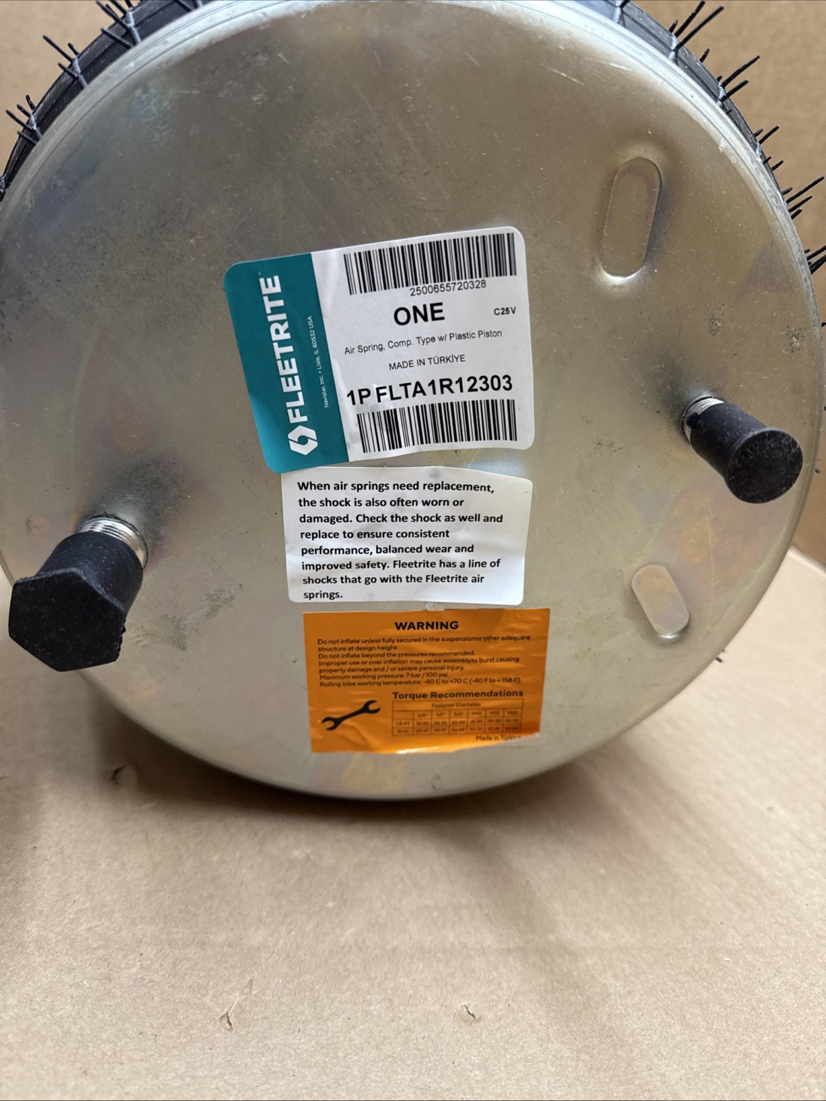 Fleetrite FLTA1R12303 Rolling Lobe Air Spring Freightliner
